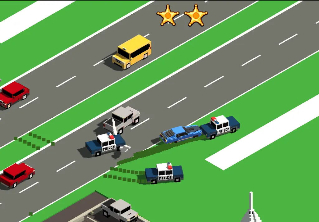 A diverse lineup of vehicles and characters in the Escape Road 3 selection menu